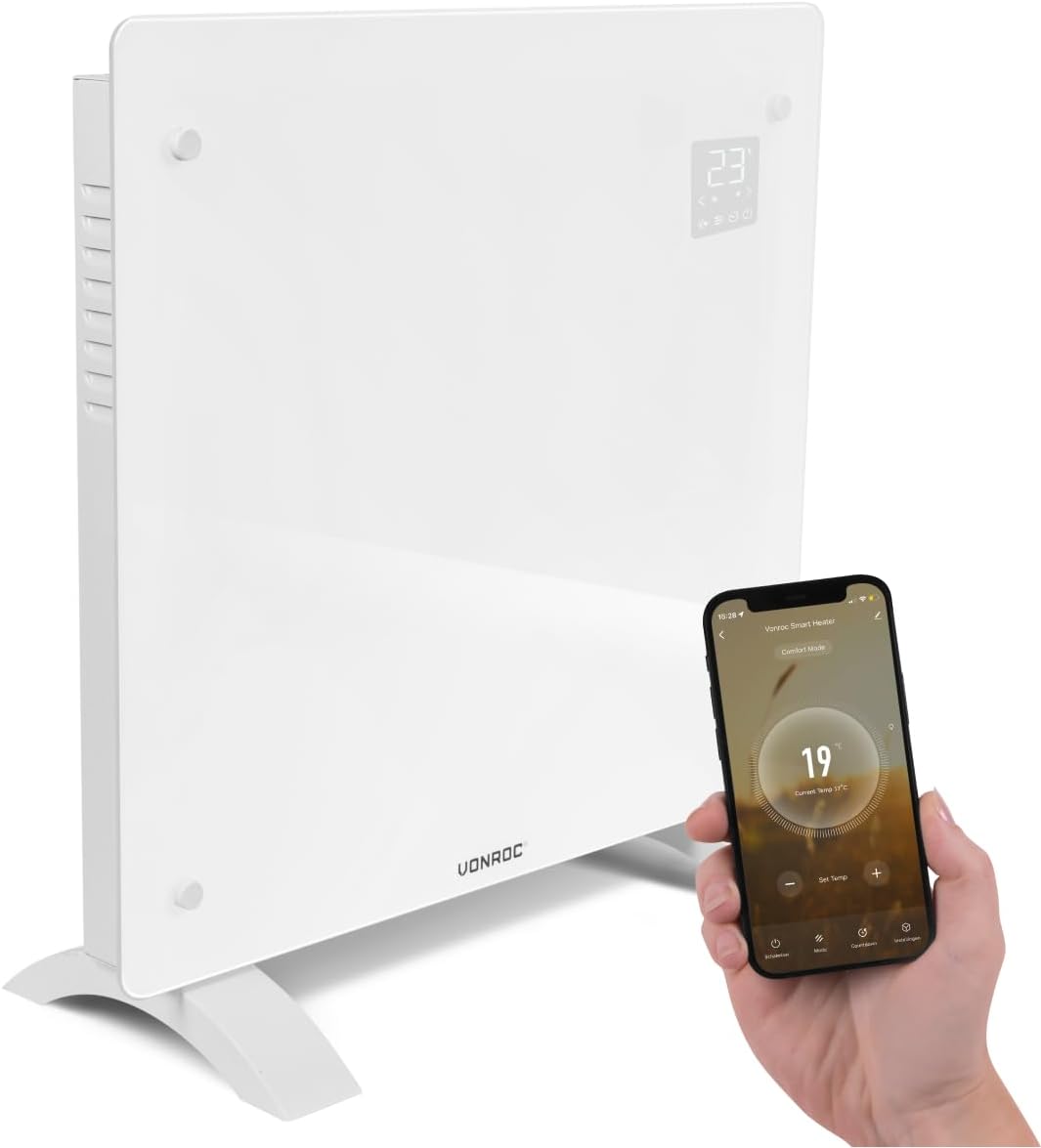 VONROC Elektroheizung, Konvektor-Heizung - Energiesparende elektrische Heizung bis 12m2 - Wand-/Bode