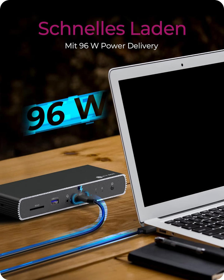 ICY Box Thunderbolt 4 Docking Station (10-in-1) für 2 Monitore (4K 60Hz) oder 1 Monitor (8K 30Hz), 2