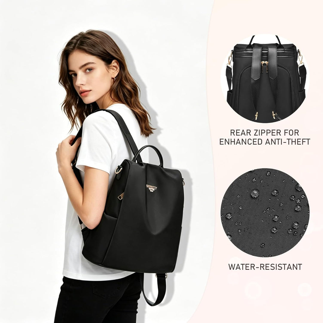 shepretty Wasserdichter Diebstahl-Rucksack für Damen 3-8864schwarz, 3-8864schwarz