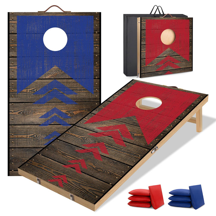 NZQXJXZ Cornhole Set Outdoor, 2-in-1 Collapse Cornhole Game with 6 Bean Bags & Carrying Bag for Back