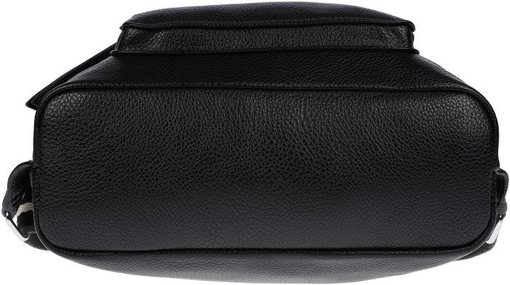 Christian Wippermann grosser Damen City Rucksack Tasche Body Bag Leder Optik Schultertasche Schwarz,