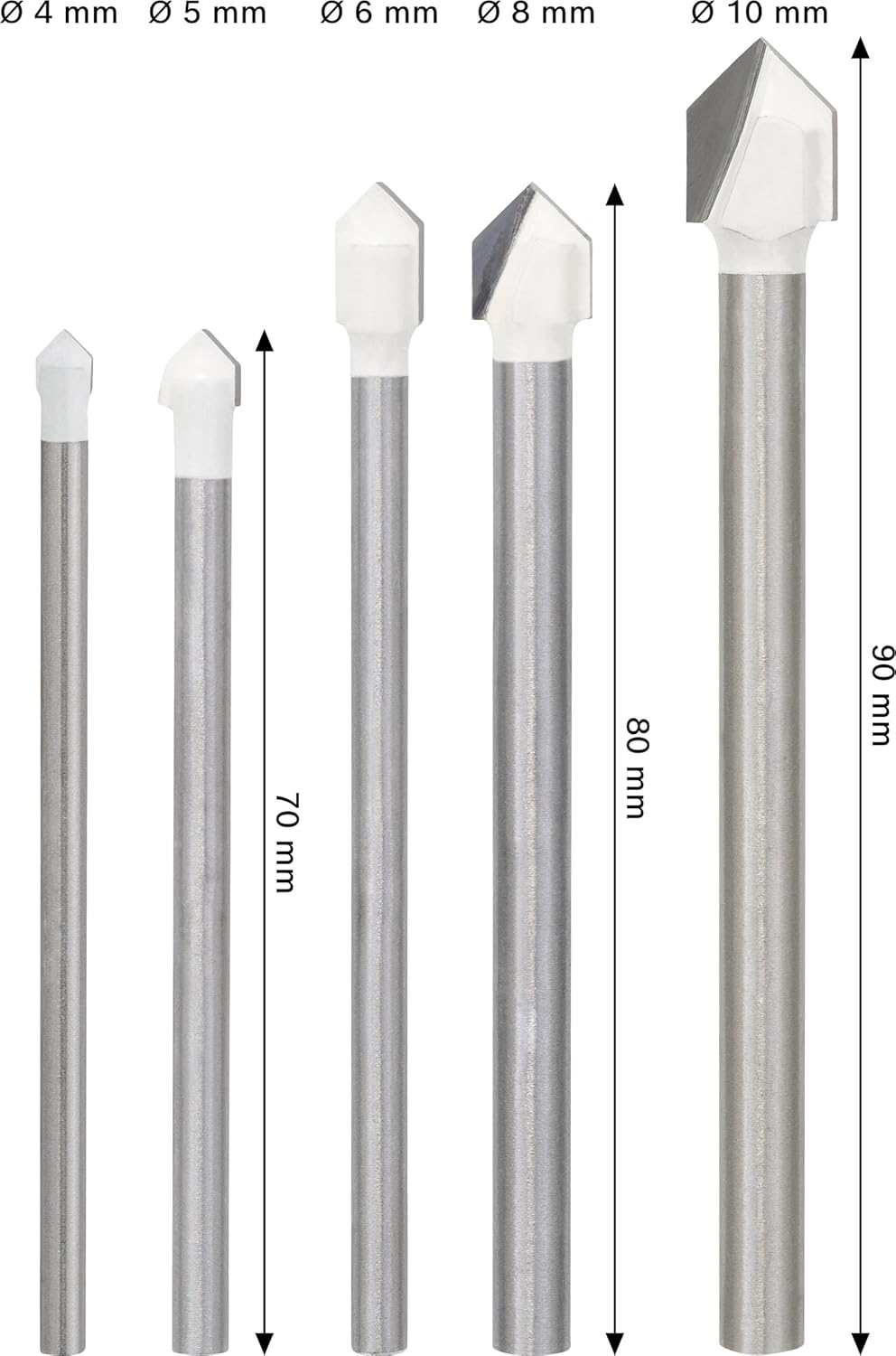 Bosch Accessories Professional 5tlg. CYL-9 Ceramic Fliesenbohrer-Set (für Stein, Fliesen, Ø 4–10 mm,