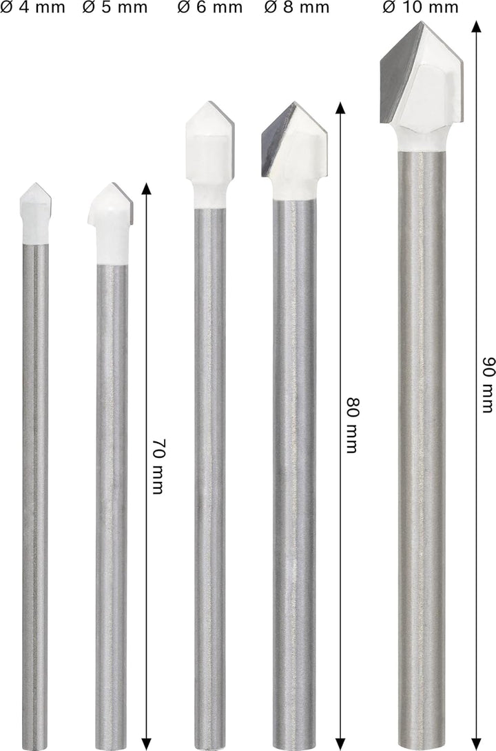 Bosch Accessories Professional 5tlg. CYL-9 Ceramic Fliesenbohrer-Set (für Stein, Fliesen, Ø 4–10 mm,