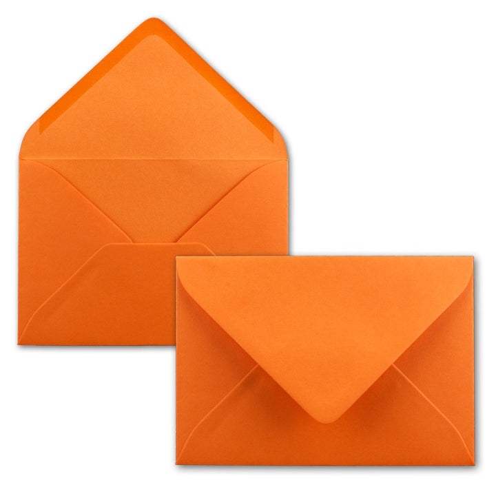 400x kleine Umschläge in Orange DIN C7 8,1 x 11,4 cm mit Spitzklappe und Nassklebung in 80 g/m² - kl