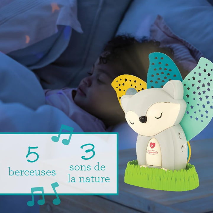 Infantino 2-in-1 Musikalischer Beruhiger & Nachtlicht-Projektor, Animierte, bunte Projektionen, Beru
