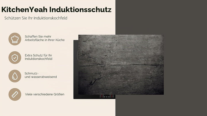 KitchenYeah© Herdabdeckplatte Einteilig Induktionsmatte Küche Abdeckung Ceranfeld Herd Abdeckplatte