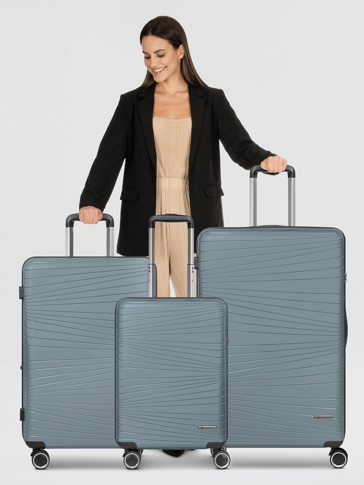 Franky Dallas 3.0 Hartschalen-Kofferset 3 teilig | Trolley-Set ausgestattet mit TSA-Schloss, 4 Rolle