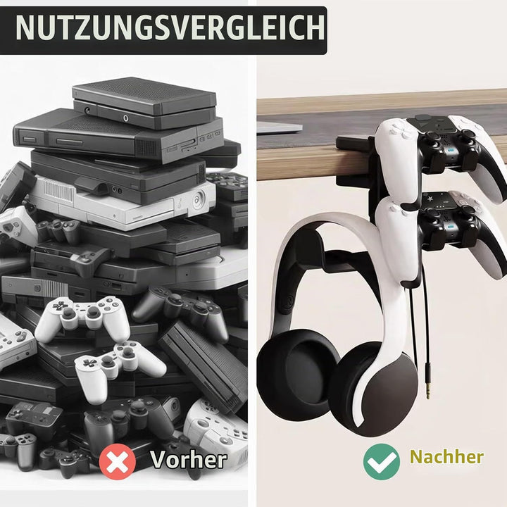 Headset Und Controller Halterung, Controller Halter With Griffhalter Kabelhalte 360° Drehbarer Gamin