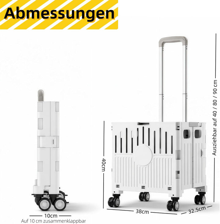 50L Einkaufstrolley Klappbar, für Einkauf &amp; Picknick,Hellgrau | Trolley Einkaufstrolley, mit Telesko
