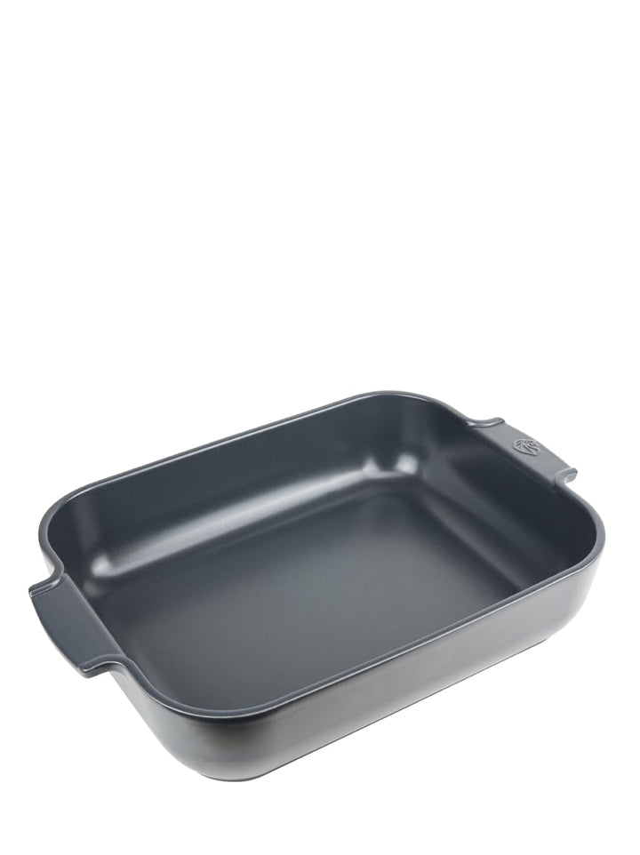 Peugeot Appolia Rechteckige Auflaufform mit Griffen, Keramik, Schiefer / Grau, 8,3x40,5x27,2 cm, Fas