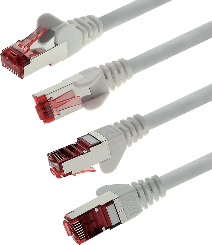 1aTTack.de 5x 10m - Cat 6 Netzwerk-Kabel Patch-Kabel Cat6 RJ45 SFTP - Weiss 10,0 Meter Weiss, 10,0 M