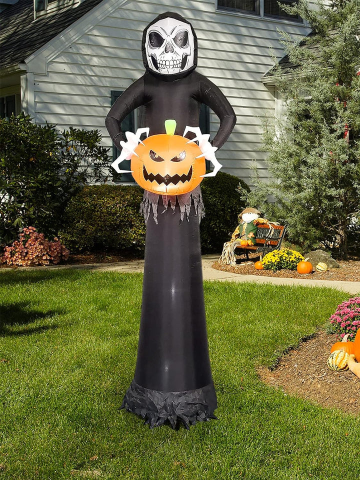 EBANKU 8.8Ft Halloween Aufblasbar Dekoration,Riesige Halloween Geist Kürbis mit LED-Lichtern für Lnn