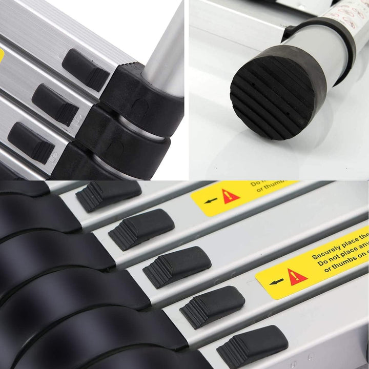3,2M Teleskopleiter, Mehrzweckleiter Aluminium, 150 kg/330 Pfund Belastbarkeit, Ausziehbar Aluleiter