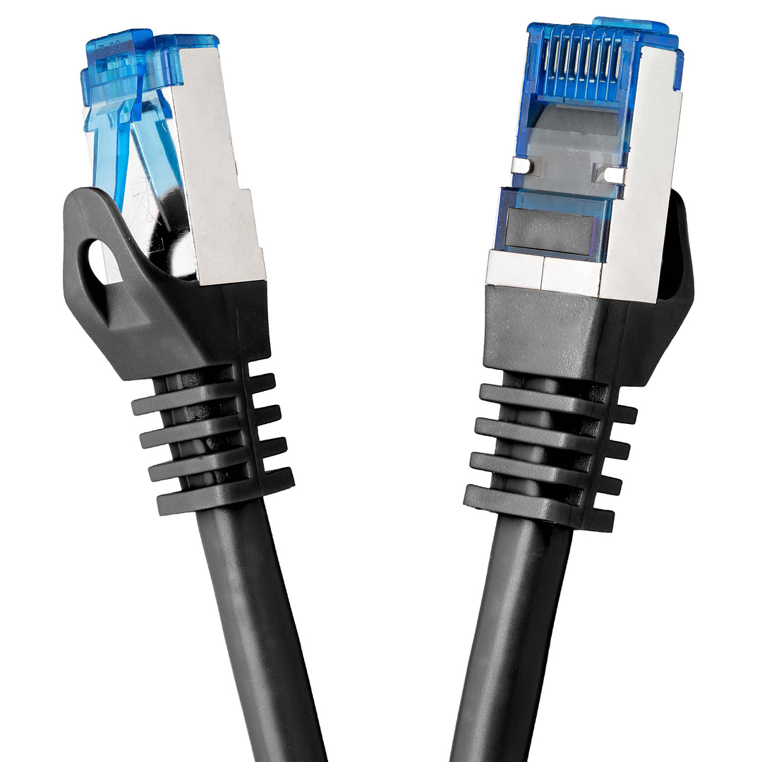 BIGtec 50m CAT.7 Patchkabel Netzwerkkabel Gigabit Patch DSL LAN Ethernet Kabel schwarz Kupferkabel d