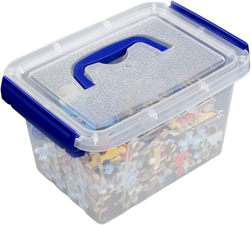 Xowine 3 L Aufbewahrungsbox aus durchsichtigem Kunststoff, Set mit 6 kleinen Verriegelungsbox-Behält