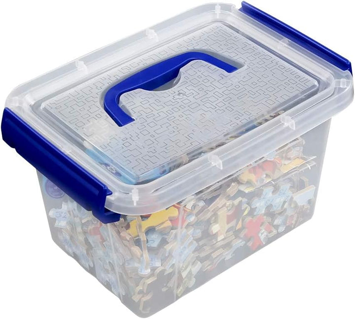 Xowine 3 L Aufbewahrungsbox aus durchsichtigem Kunststoff, Set mit 6 kleinen Verriegelungsbox-Behält