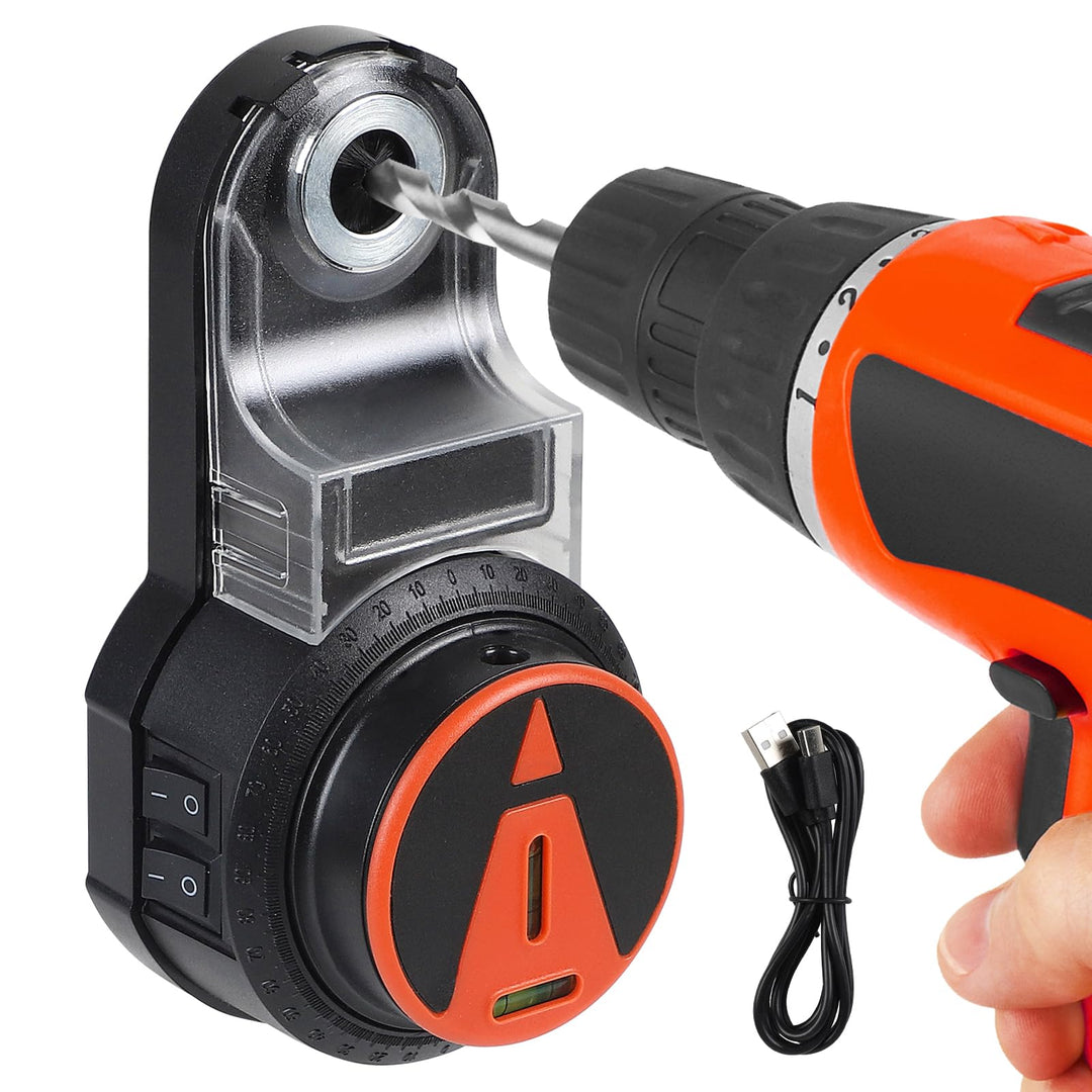 CPROSP Bohrstaubfänger mit Laser Wasserwaage, 2-in-1 Bohrstaubsammler mit 800mAh Akku, Elektronische