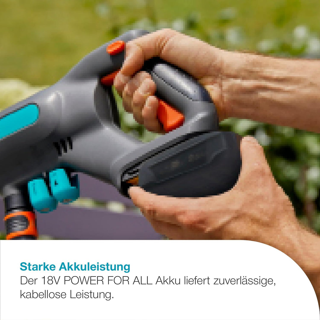 Gardena Akku-Mitteldruckreiniger AquaClean 24/18V P4A Premium Set: Akku-Reiniger mit voller Ausstatt