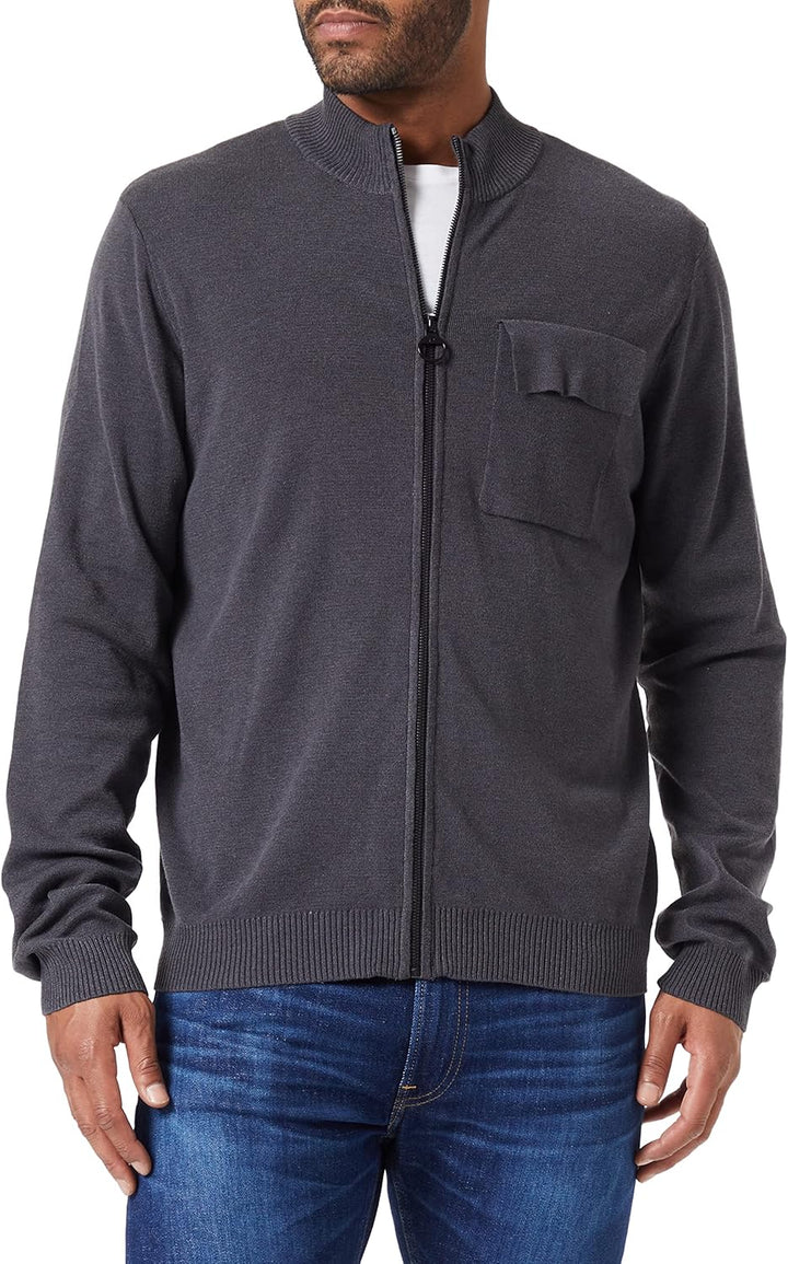 TOM TAILOR Denim Herren Strickjacke mit Brusttasche XXL 29476 - Coal Grey, XXL 29476 - Coal Grey