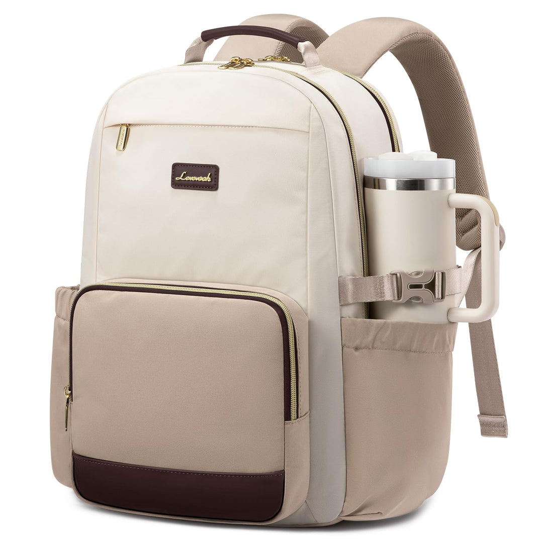 LOVEVOOK Rucksack Damen,15.6 Zoll Laptop Schulrucksack Teenager mit grossem Fach für Trinkflaschen,T