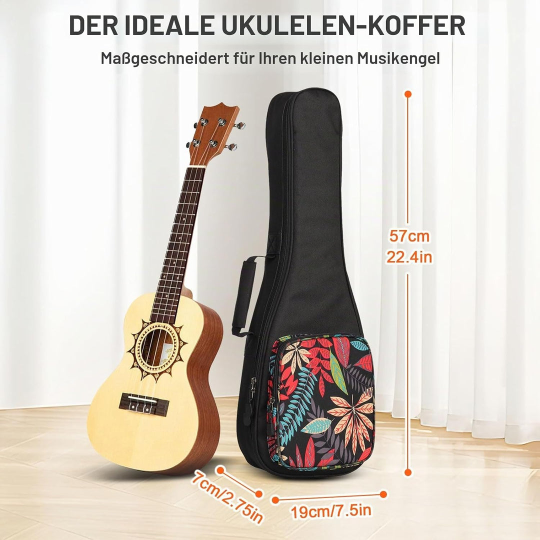 SHANNA Bunte Ukulele Tasche 21 Zoll Gigitasche Gigbag, Ukulelenhülle mit Verstellbarem Schultergurt