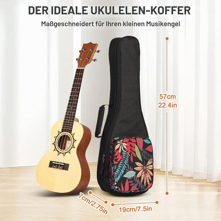 SHANNA Bunte Ukulele Tasche 21 Zoll Gigitasche Gigbag, Ukulelenhülle mit Verstellbarem Schultergurt