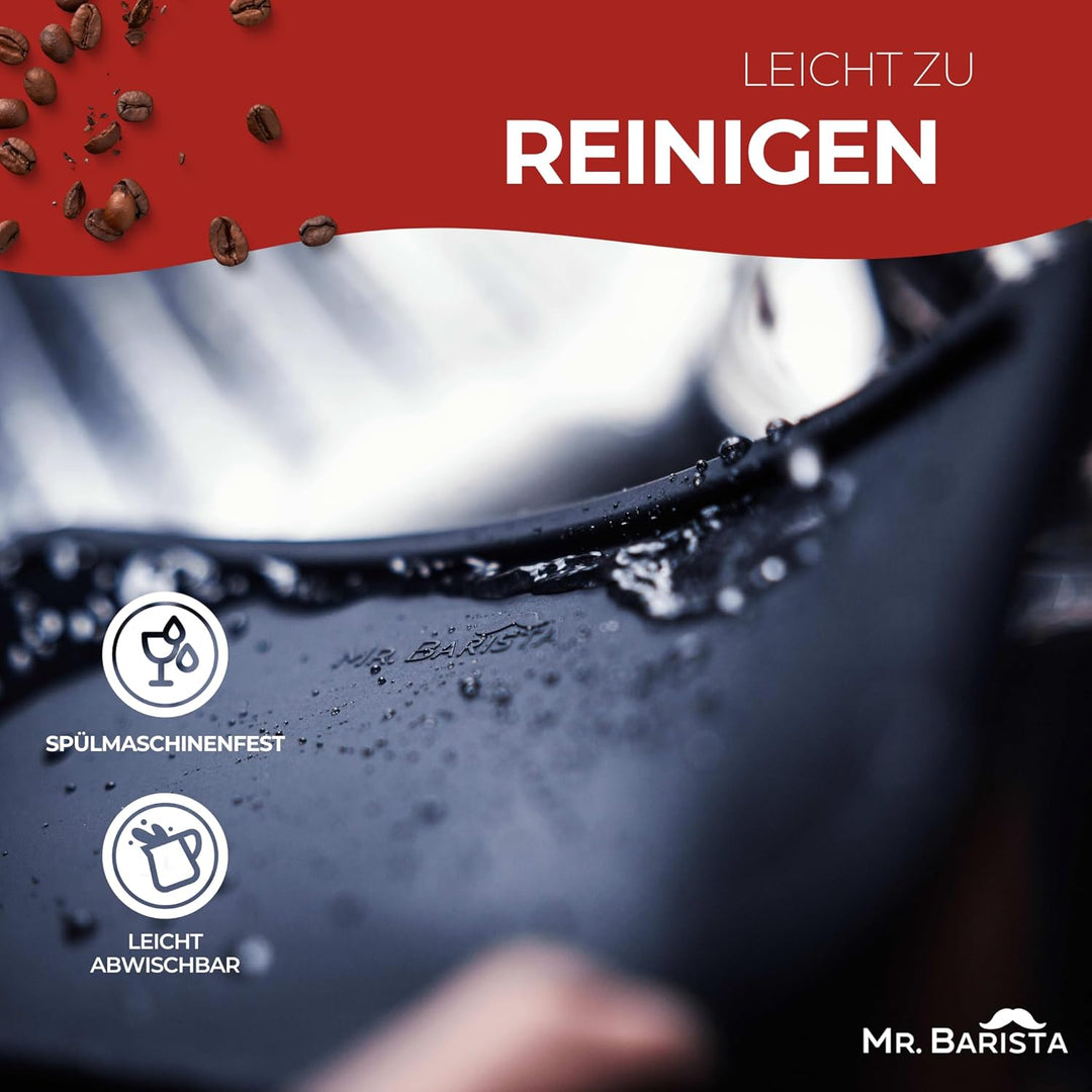 Mr. Barista® Professionelle Barista Silikonmatte mit Kante- Tamping Matte für Siebträger, Barista Zu
