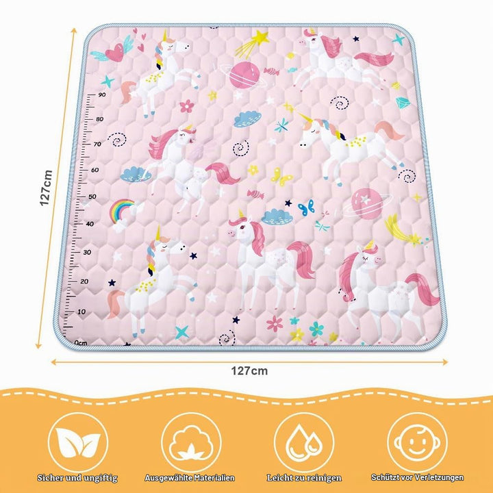 Baby Spielmatte, 127x127 cm Baby Krabbelmatte, Baby Faltbare Spielmatte, Krabbeldecke für Baby, Klei