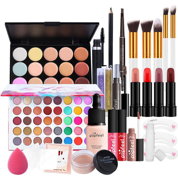 BrilliantDay Mehrzweck Make-up-Set All-in-One Make-up-Geschenkset Kosmetik-Palette Starter Kit Lipgl