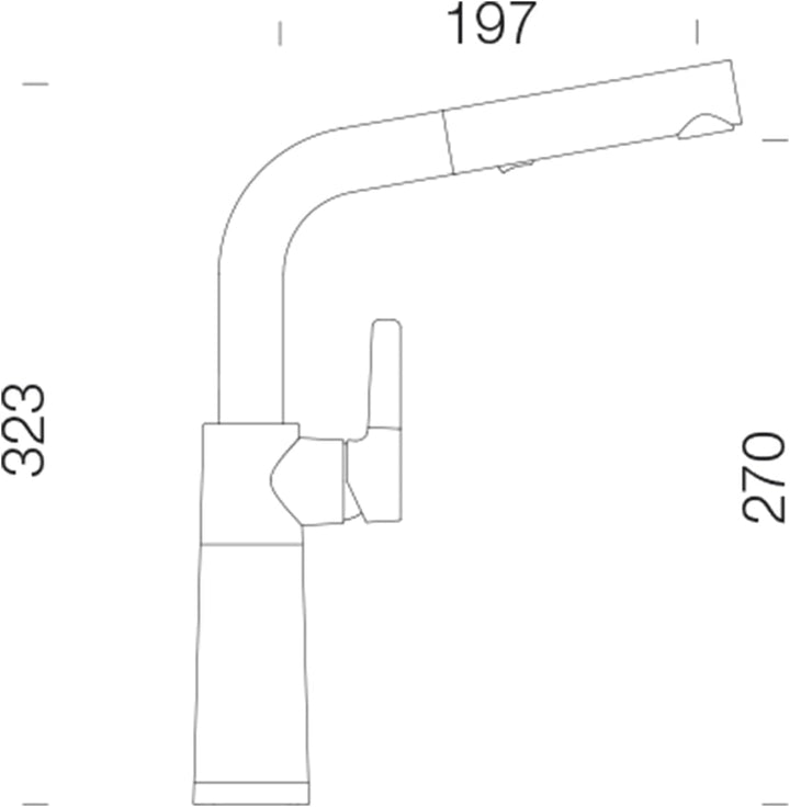 SCHOCK Küchenarmatur SC-540 Stone – Hochdruck Armatur CRISTALITE mit ausziehbarer Schlauch-Brause un