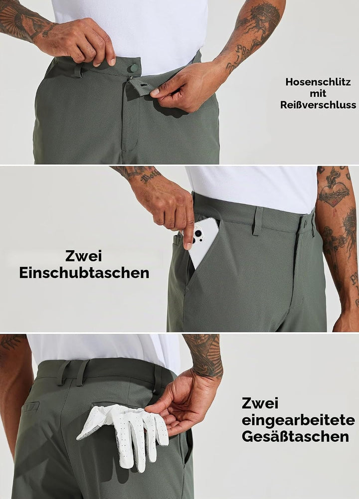 WILLIT Herren Hosen Stretch Stoffhose Lang Anzughose Freizeithose Leicht Einfarbig für Business Allt