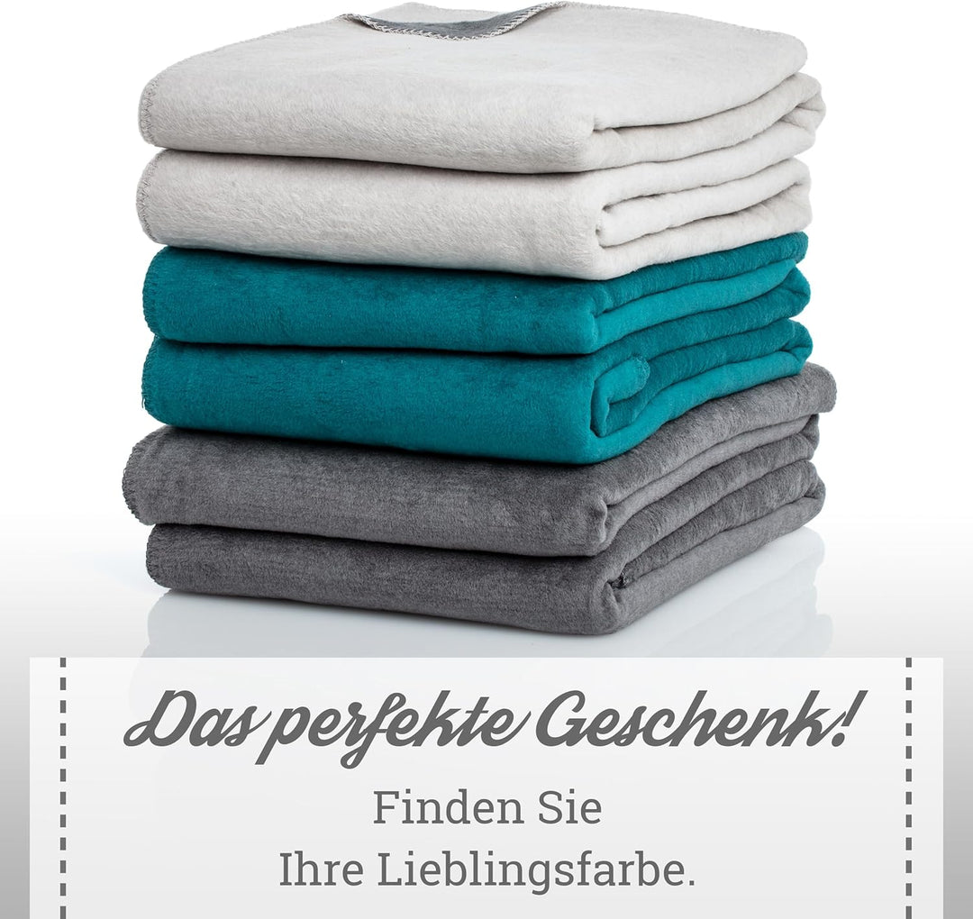 Moon Doubleface Kuscheldecke, Wohndecke aus Baumwollmischung - ca. 150x200 cm mit geketteltem Rand (