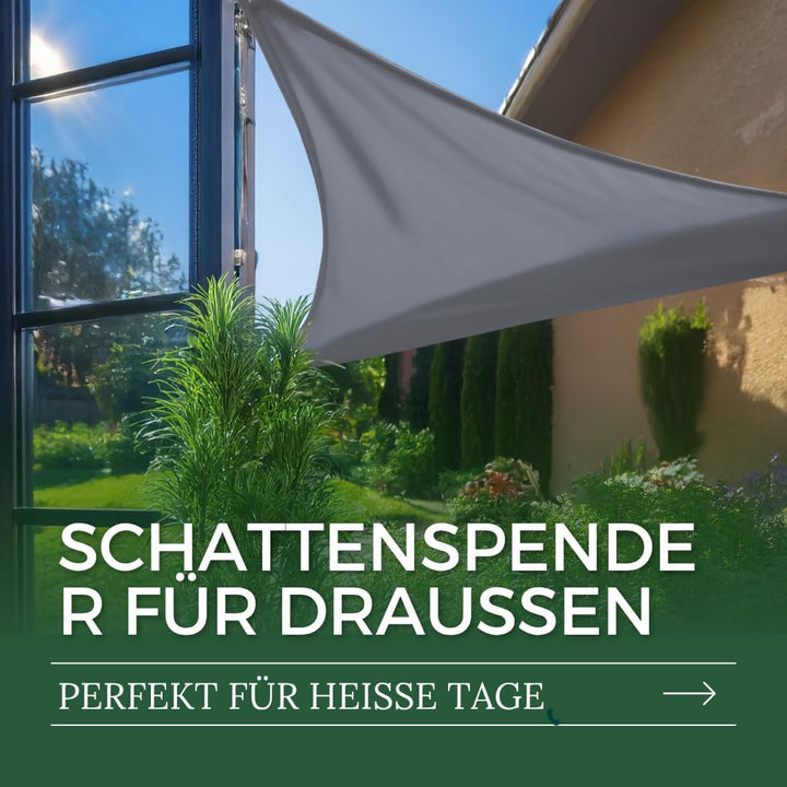 Tom'Shop Sonnensegel Graphit Rechteck 2x3m | Wasserabweisend, Sonnenschutz, Wetterbeständig, Für Pat