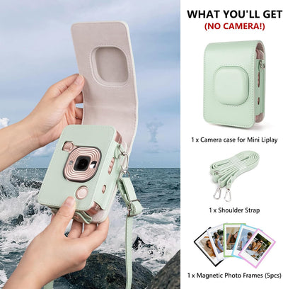 HIYQIN Mini LiPlay Tasche und Magnetische Bilderrahmen, Schutzhülle Kompatibel mit Fujifilm Instax L