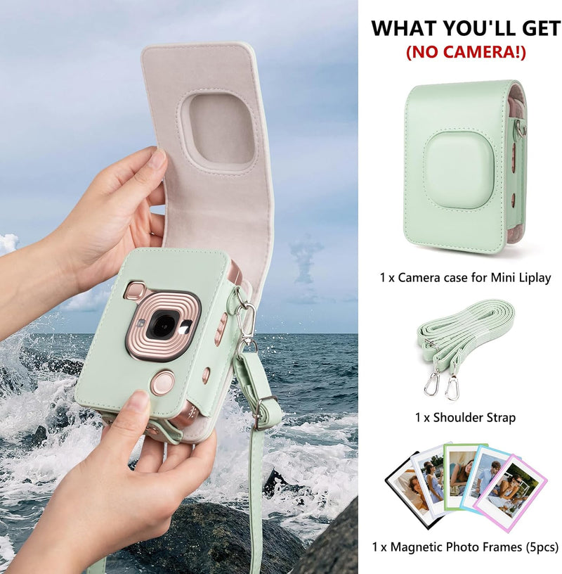 HIYQIN Mini LiPlay Tasche und Magnetische Bilderrahmen, Schutzhülle Kompatibel mit Fujifilm Instax L