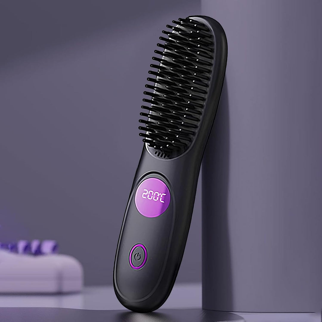 Reise Glättebürste,Damen Heizbürste Zum Haare Glätten | 3 Temperaturstufen Styling Werkzeug für Dame
