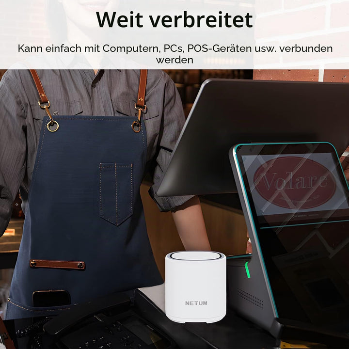 NETUM Mobile Payment QR Code Scanner Desktop, USB Wired 2D Barcode Scanner Plug and Play für Superma