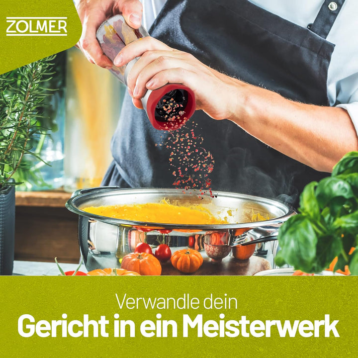 Chilimühle aus Edelstahl & Glas | Gewürzschneider Schneidwerk - Chilischneider für grobe Gewürze & C