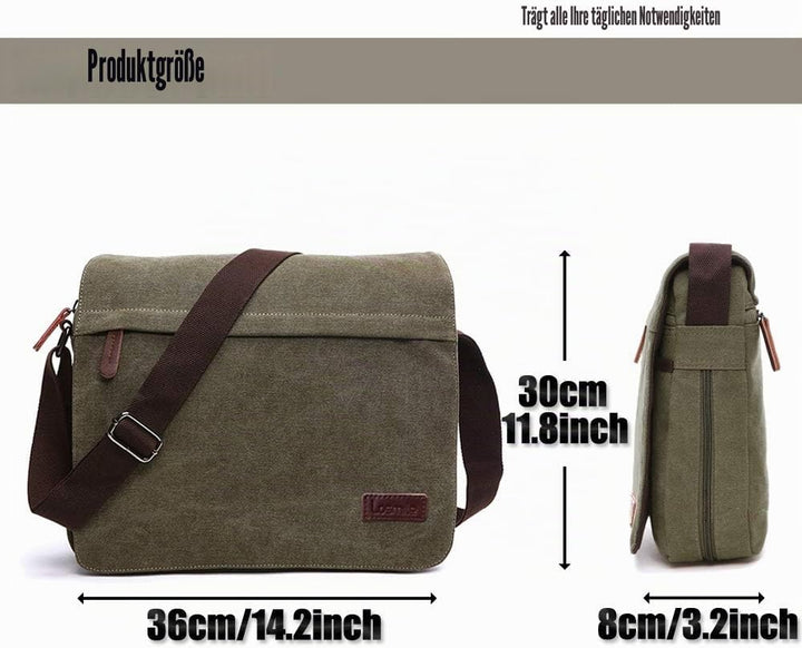 LOSMILE Herren Umhängetaschen, Leinwand Schultertaschen, Laptoptasche,Schulranzen, für Schule und Ar