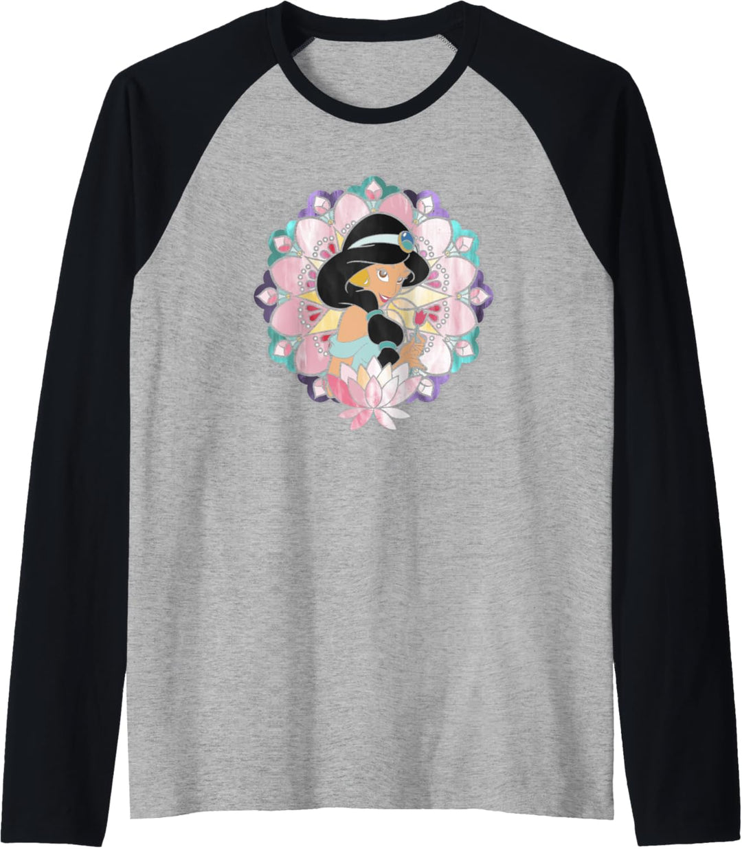 Disney Aladdin Jasmine Stained Glass Lotus Raglan