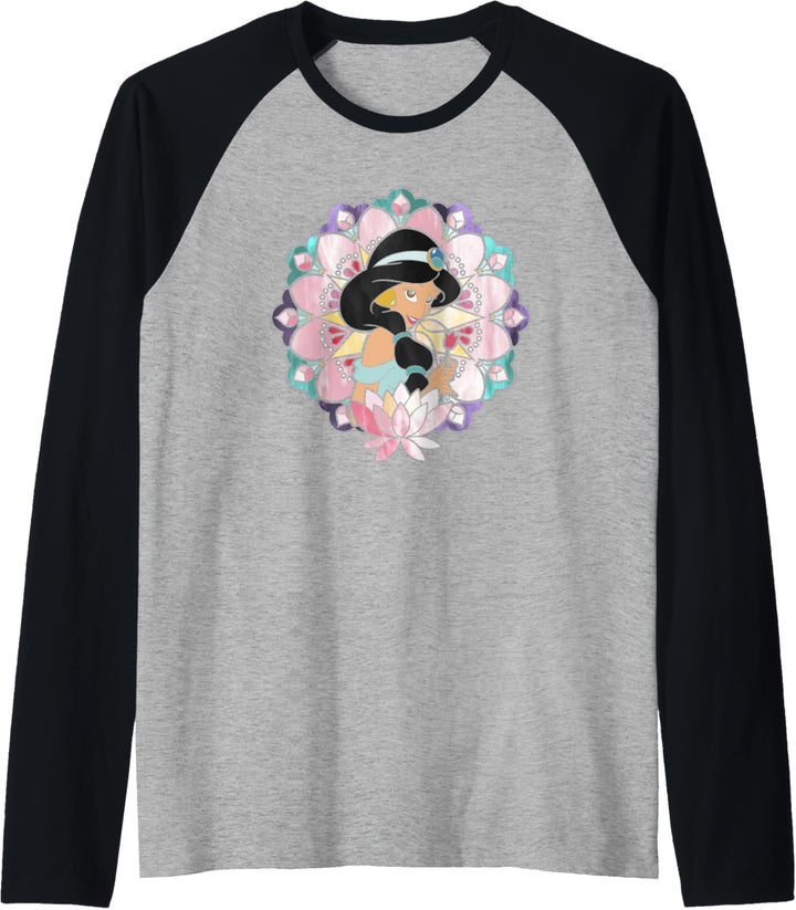 Disney Aladdin Jasmine Stained Glass Lotus Raglan