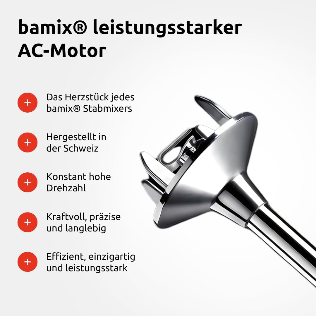 bamix Stabmixer Set M350 MAXX inkl. Multifunktions-, Fleisch-, Gemüsemesser, Quirl, Schlagscheibe au