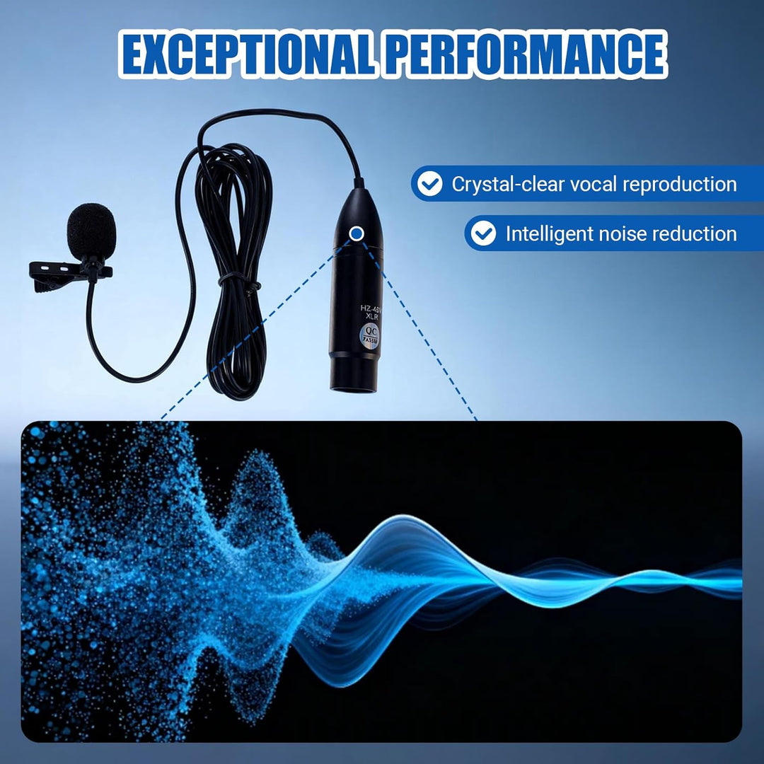 Lavalier Microfon Professional 48 V Phantom Power Omni Directional Rauschen Reduktion Clip auf Rever
