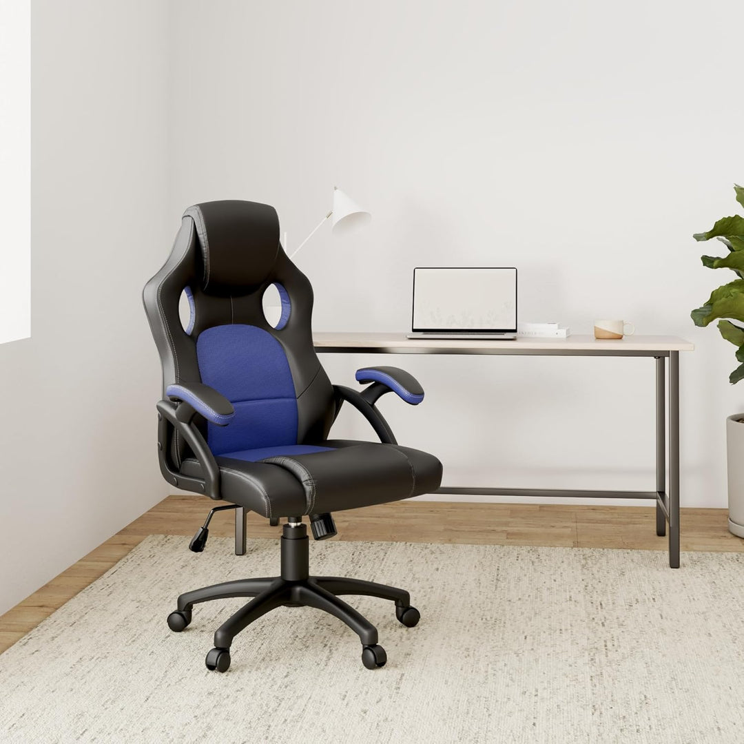 Juskys Racing Schreibtischstuhl Montreal ergonomisch höhenverstellbar & gepolstert 120 kg belastbar