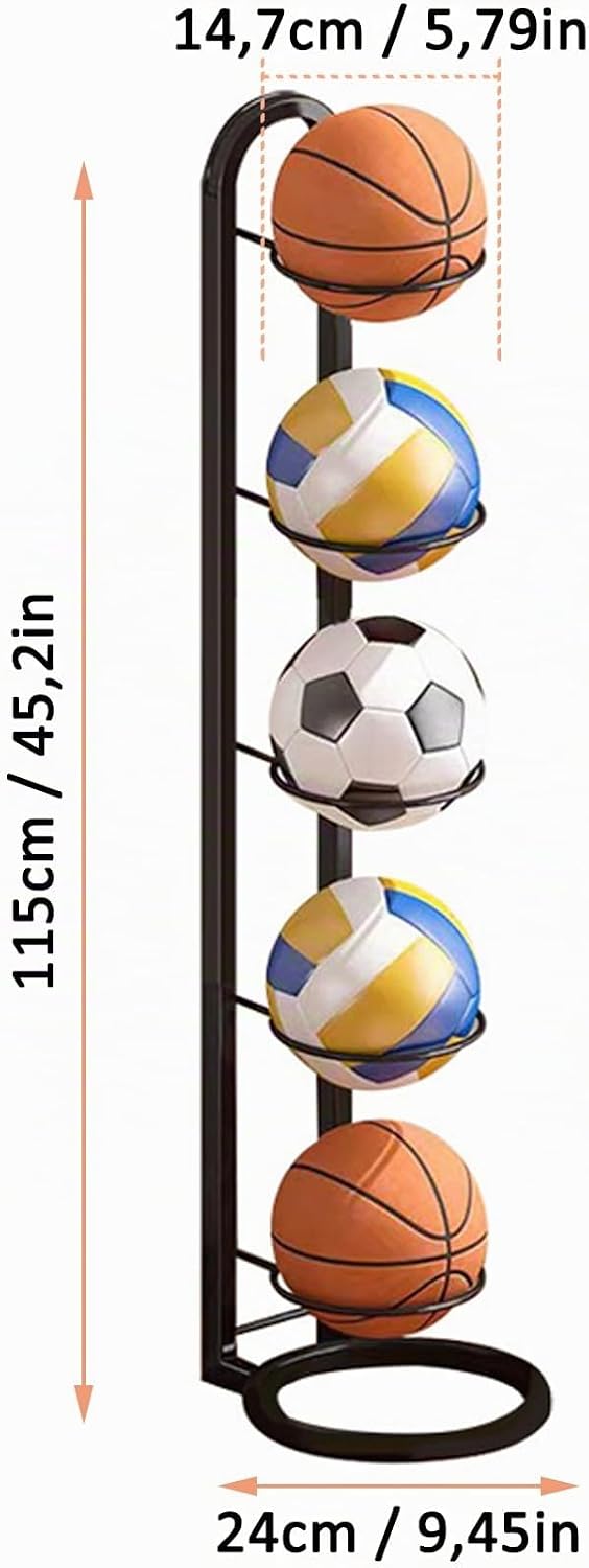Ballständer, Ballregal, Vertikale Ballaufbewahrung, Ball Rack, Ball Display Ständer für Basketball,