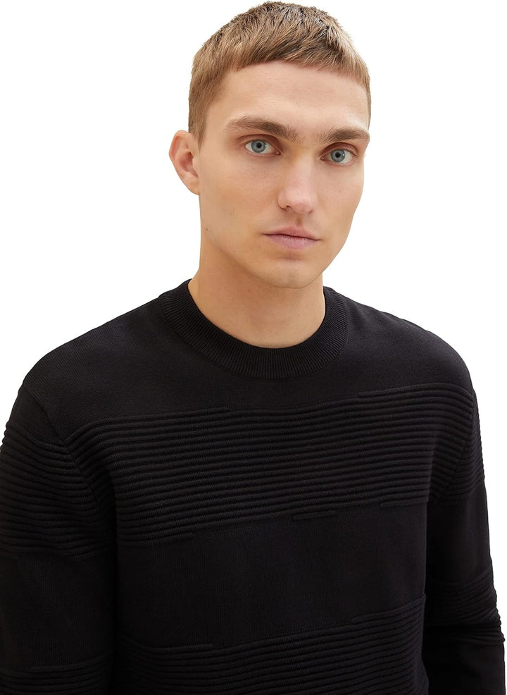 TOM TAILOR Denim Herren 1038260 Denim Strickpullover mit Struktur aus Baumwolle (1er Pack) S 29999 -