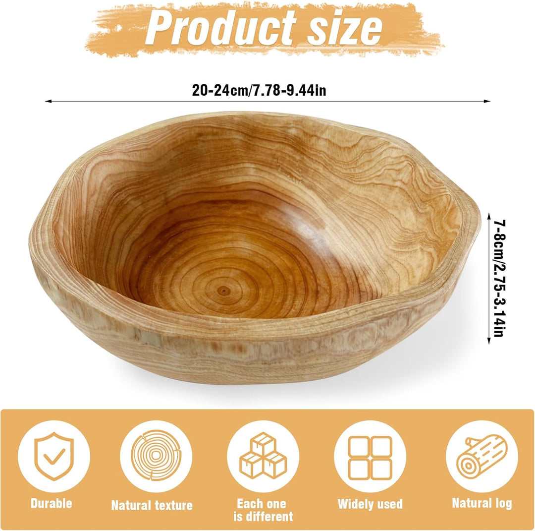 Obstschale aus Naturholz - Handgefertigte Servierschale mit Unregelmässiger Form - Kreative Holzscha