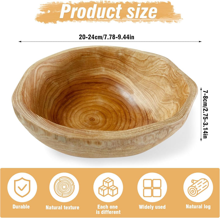 Obstschale aus Naturholz - Handgefertigte Servierschale mit Unregelmässiger Form - Kreative Holzscha