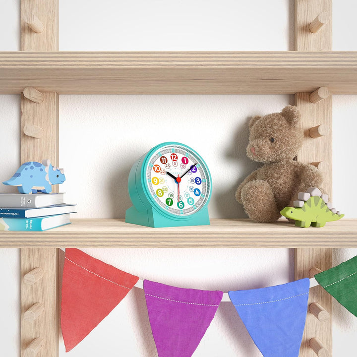 Cander Berlin MNU 1009 T Kinderwecker Wecker Kinder lautlos türkis geräuschlos Licht Snooze Tischuhr