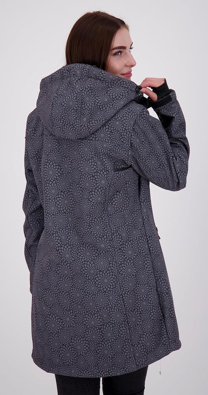 Deproc Active Damen Gefütterter Softshellmantel Kurzmantel mit Abnehmbarer Kapuze Übergangsjacke Kee